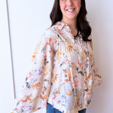 Relaxed Fit Floral Button Down Long Sleeve Blouse - The 308 Boutique