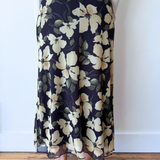 Eda Ren Floral Mesh Midi Skirt