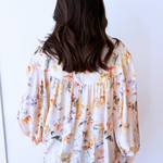 Relaxed Fit Floral Button Down Long Sleeve Blouse - The 308 Boutique