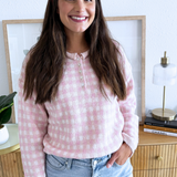 Long Sleeve Rolled Hemline Half Button Sweater
