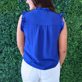 Frill Sleeve V Neck Tank Top