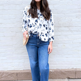 Pressed Daisy Volume Sleeve Shirt