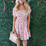Puff Sleeve Mini Poplin Dress