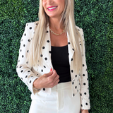 Linen Polka Dot Blazer