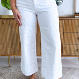 Meg High Rise Front Pin Tuck Hem Wide Leg
