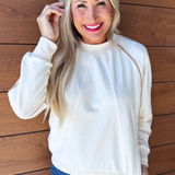 Contrast Piping Raglan Sleeve Sweatshirt