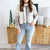 Contrast Trim Striped Sweater