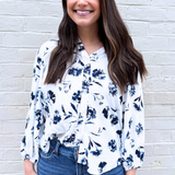 Pressed Daisy Volume Sleeve Shirt