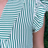 Ruffle Neck Short Sleeve Dress