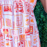 Printed V-Neck Tiered Maxi Dress