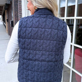 Sleeveless Reversible Zip Front Quilted Sweater Vest