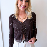 Amara Polka Dot Mesh Top