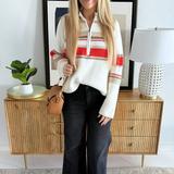 Half Zip Color Block Sweater