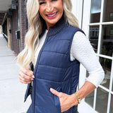 Sleeveless Reversible Zip Front Quilted Sweater Vest