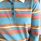 Striped Long Sleeve Polo Shirt