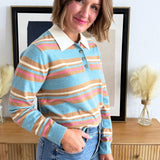 Striped Long Sleeve Polo Shirt