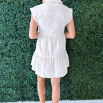 Striped Cap Sleeve Tiered Button Down Mini Dress - The 308 Boutique
