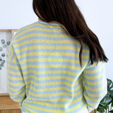 Long Sleeve Rolled Hemline Half Button Sweater