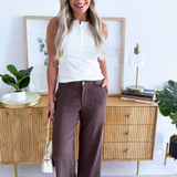 Meg High Rise Wide Straight Leg Front Pleats