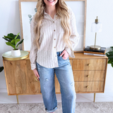 Alfie Striped Button Up Top