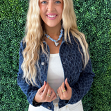 Diamond Pattern Jean Jacket
