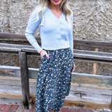 Floral Print A Line Maxi Skirt