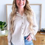 Alfie Striped Button Up Top