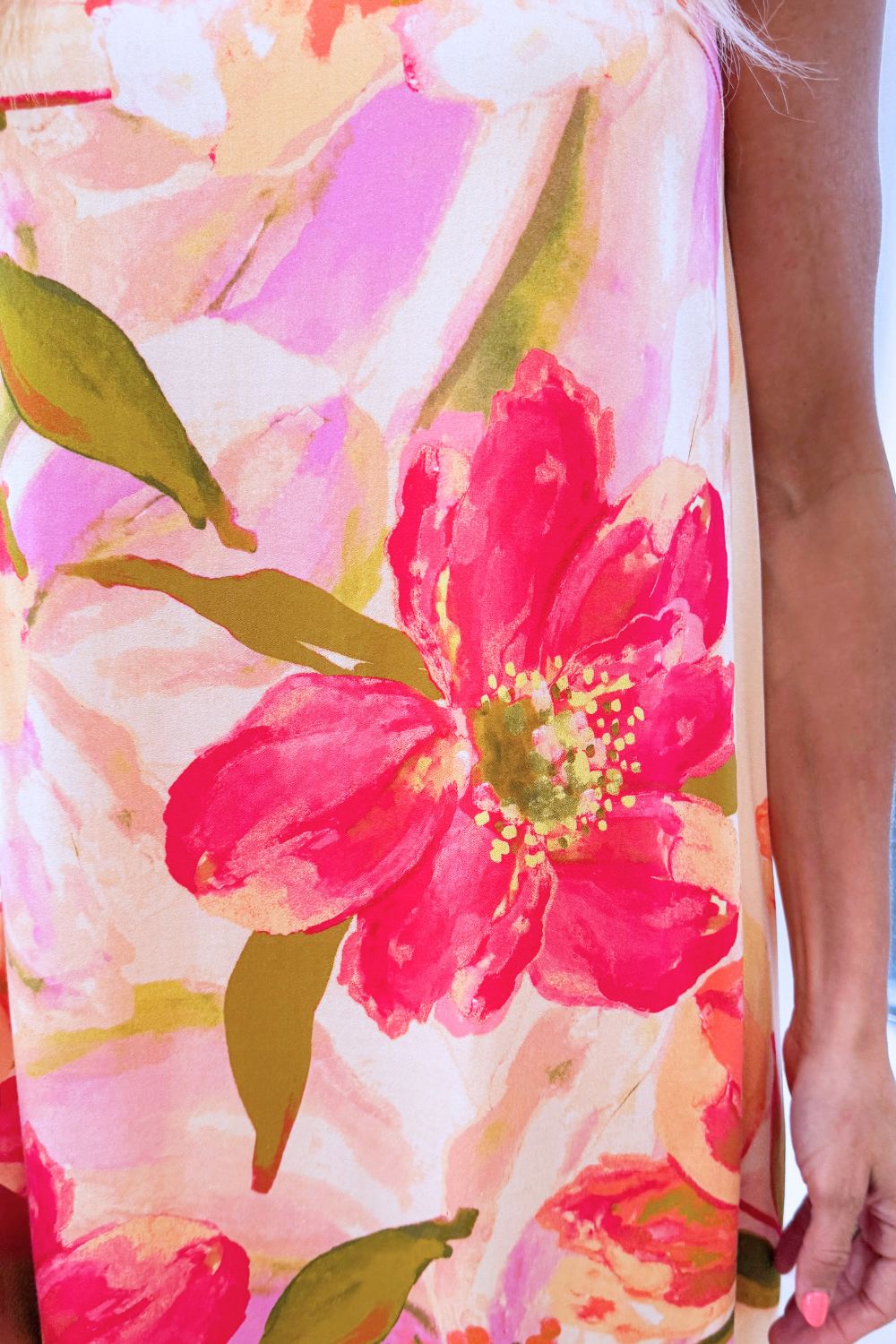 High Neck Floral Maxi Dress