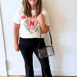 Nebraska Cornhuskers Striped Crest Thrifted Tee