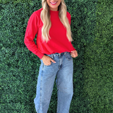 Banded Waistband Crew Neck