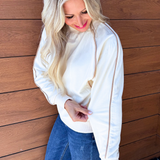 Contrast Piping Raglan Sleeve Sweatshirt