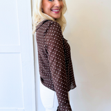 Polka Dot Ruffle Blouse