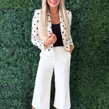 Linen Polka Dot Blazer