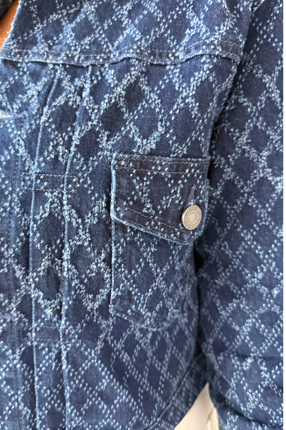Diamond Pattern Jean Jacket
