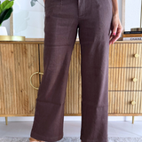 Meg High Rise Wide Straight Leg Front Pleats