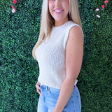Relaxed Fit Crew Neck Sleeveless Top