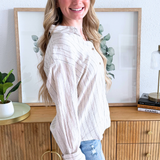 Alfie Striped Button Up Top
