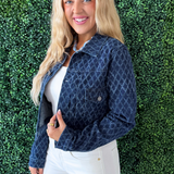 Diamond Pattern Jean Jacket
