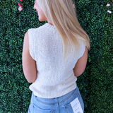 Relaxed Fit Crew Neck Sleeveless Top
