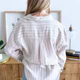 Alfie Striped Button Up Top