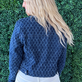 Diamond Pattern Jean Jacket