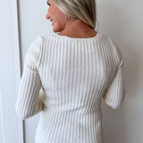 Plunging V Neck Sweater Top