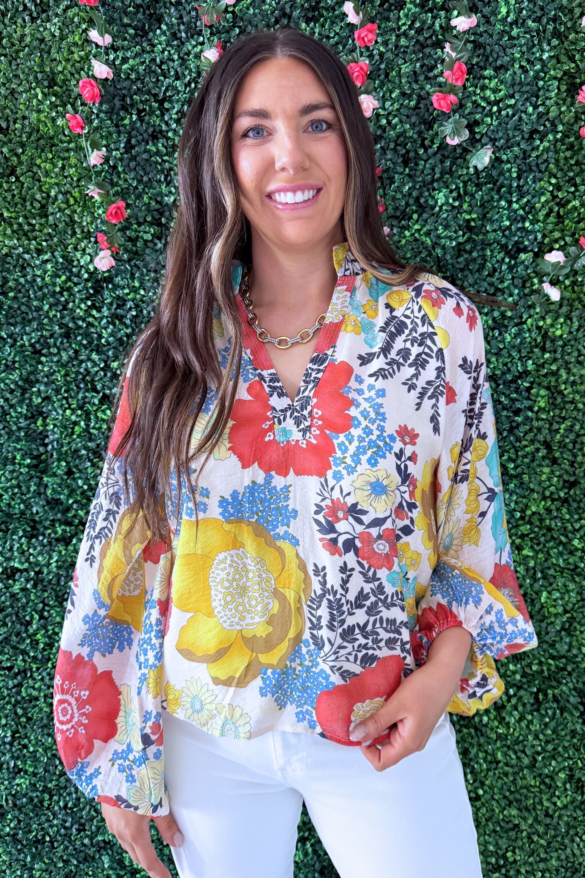 Floral Print Long Sleeve Top
