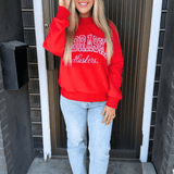 Huskers Polka Dot Cursive Mockneck