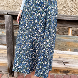 Floral Print A Line Maxi Skirt