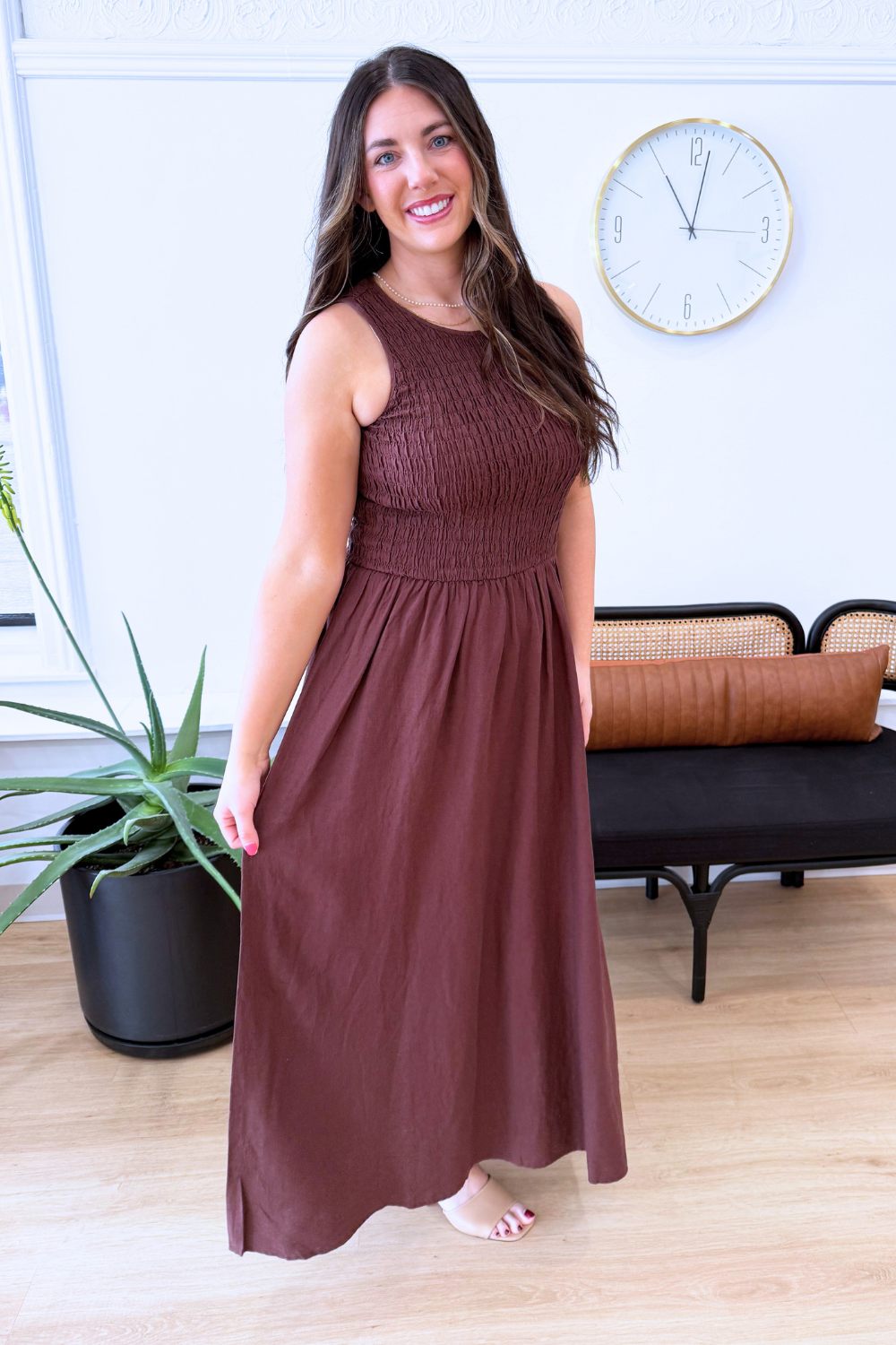 juniper bridesmaid dress JUNIPER MAXI DRESS CHOCOLATE CHERRY – Brand Bar main image 1