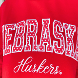 Huskers Polka Dot Cursive Mockneck