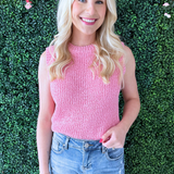 Relaxed Fit Crew Neck Sleeveless Top