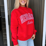Huskers Polka Dot Cursive Mockneck