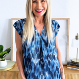 Flutter Sleeve V-Neck Top